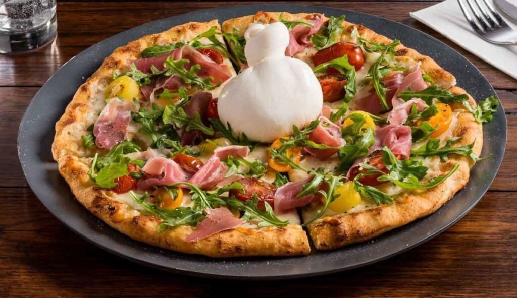 Potato Prosciutto Burrata Pizza