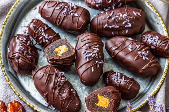 Chocolate Peanut Butter Ice Cream Stuffed Dates.