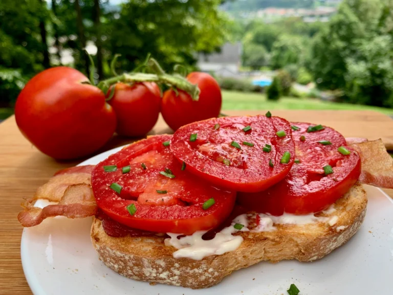 Open Face Tomato Bacon Sandwich